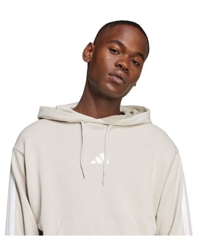 Sweat À Capuche Style 3 Rayures Essentials Homme Beige Crème Adidas