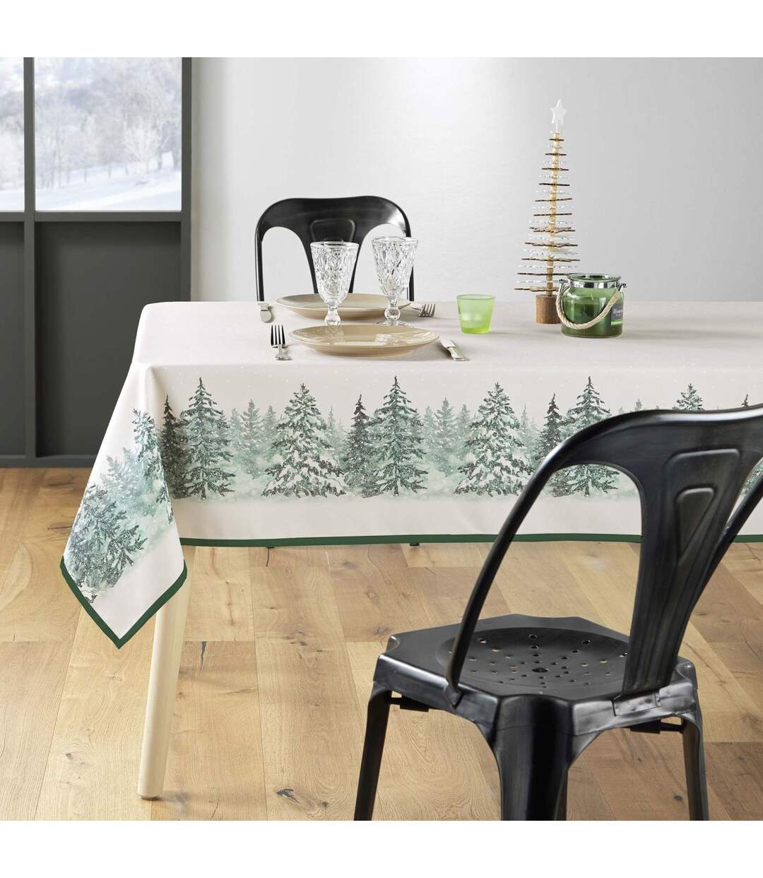 Nappe Imprimé Christmas 150x300cm Naturel-5