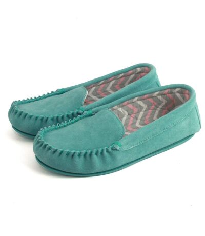 Eastern Counties Leather Womens/Ladies Ffion Suede Moccasins (Aqua Blue) - UTEL384