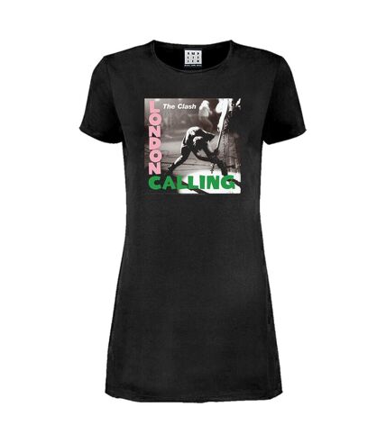 Amplified Womens/Ladies London Calling The Clash T-Shirt Dress (Charcoal) - UTGD959