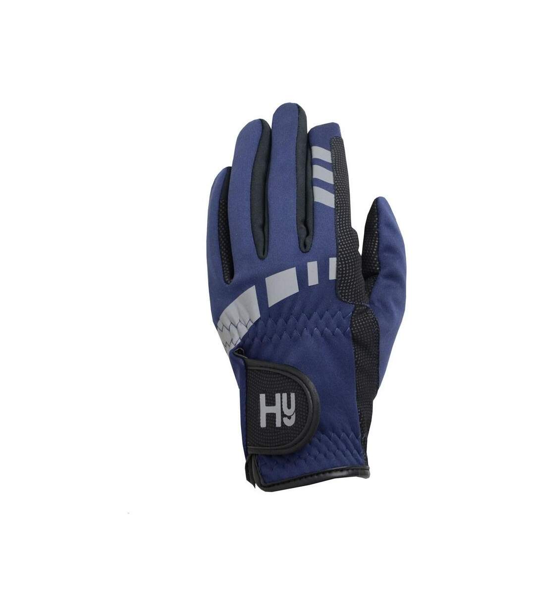 Adults Extreme Reflective Softshell Riding Gloves Navy Hy5-1