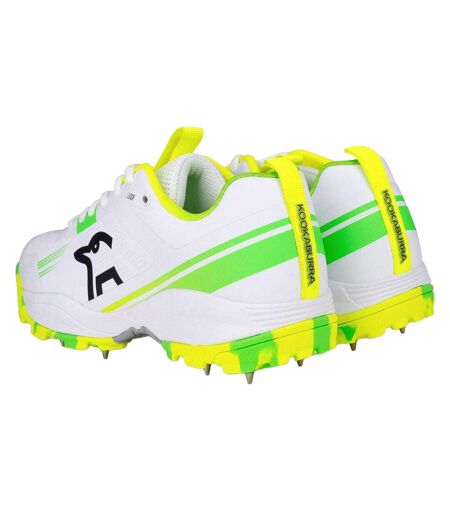 Mens Pro Cricket Shoes White Green Kookaburra