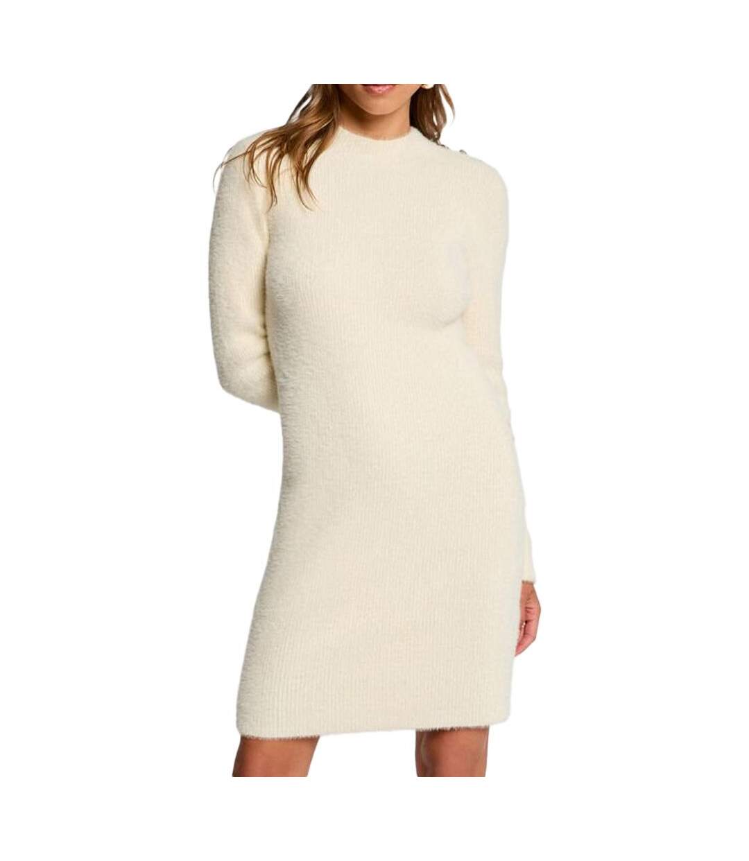 Robe ecru femme morgan duveteuse-1