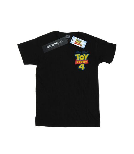 Disney Womens/Ladies Toy Story 4 Logo Breast Print Cotton Boyfriend T-Shirt (Noir) - UTBI46968
