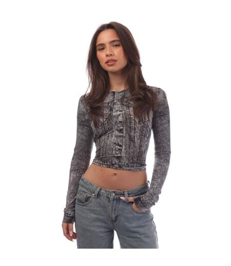 Haut Court T-clau-n1 Femme Gris Diesel