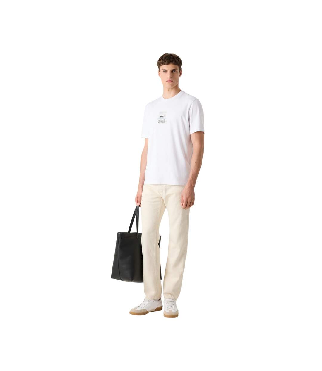 T-shirt Motif/style Impression De Photo Homme Blanc Boss-4