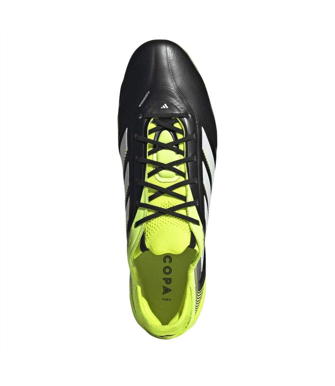 Mens Copa Pure Iii 3 Stripes Lace Up Firm Ground Football Boots Core Black Yellow Adidas-4