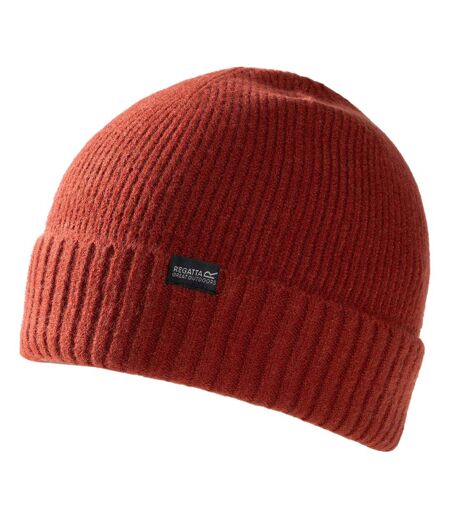 Womens/ladies Basic Ribbed Beanie Burnt Henna Regatta