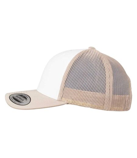 Casquette Trucker Motif/style Rétro Adulte Marron Kaki Blanc Flexfit