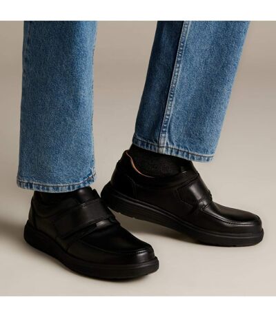 Chaussures En Cuir Un Abode Strap Homme Noir Clarks