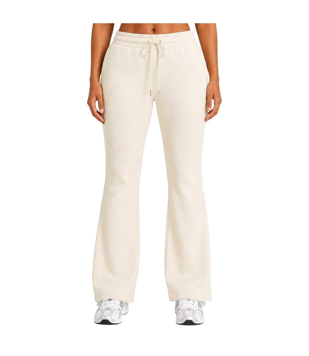 Womens/ladies Flared Open Hem Relaxed Fit Joggers Cream I Saw It First-2