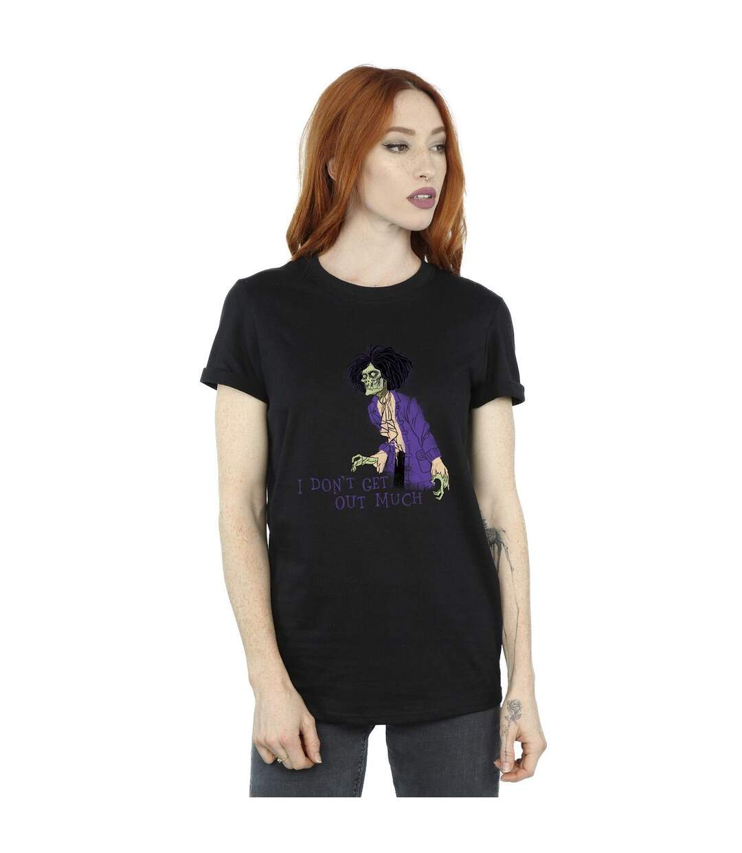 Disney Femme/Les femmes Hocus Pocus Don't Get Out Much Coton Boyfriend T-Shirt (Noir) - UTBI20186-2