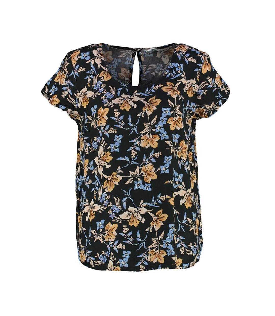 Blouse Noir à fleurs Femme Only Alma - 34-1