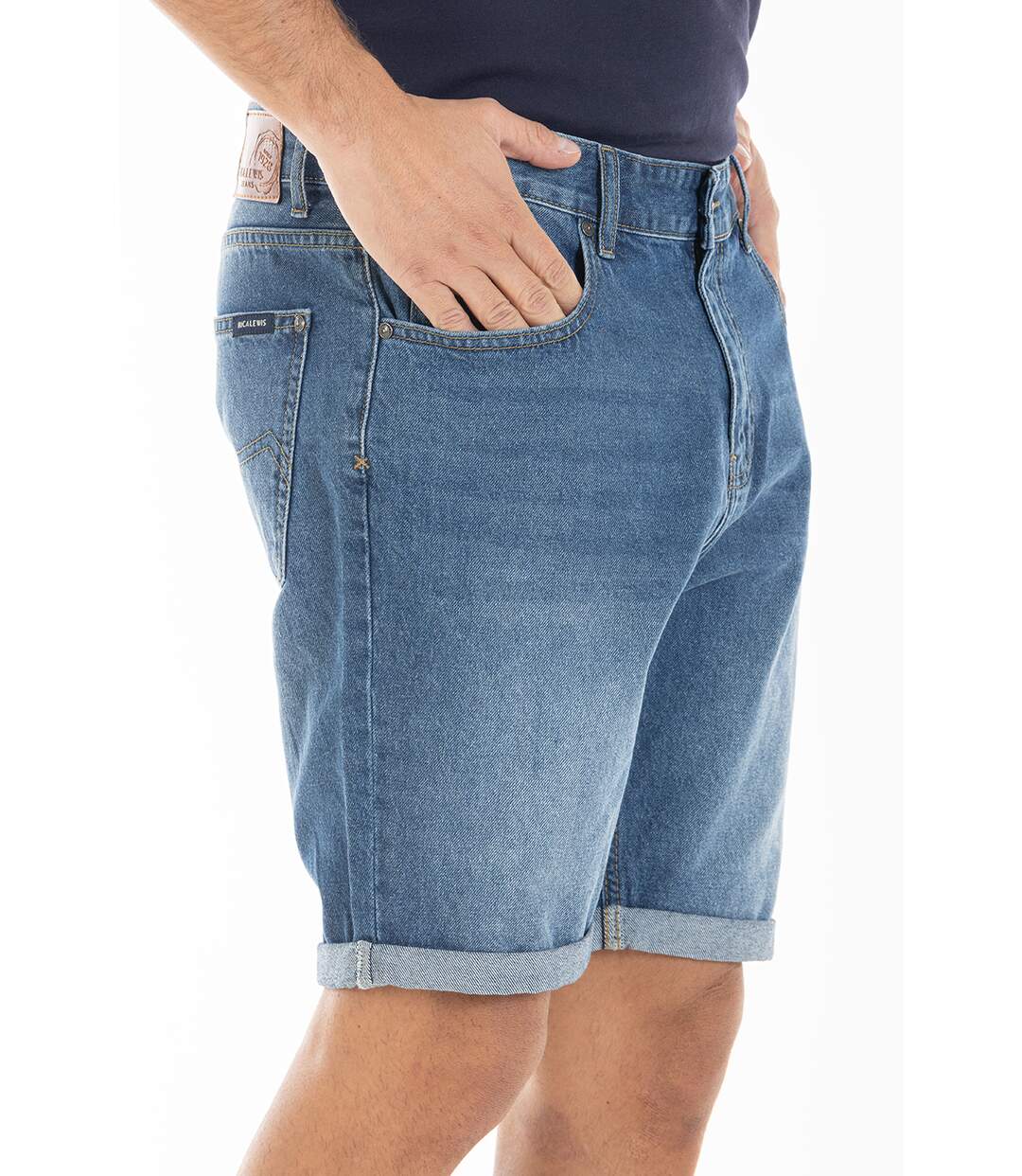 Bermuda coupe relax denim léger brossé AXL BLEU-4