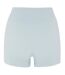 Womens/ladies Ribbed High Waist Cycling Shorts Light Blue HIIT-2