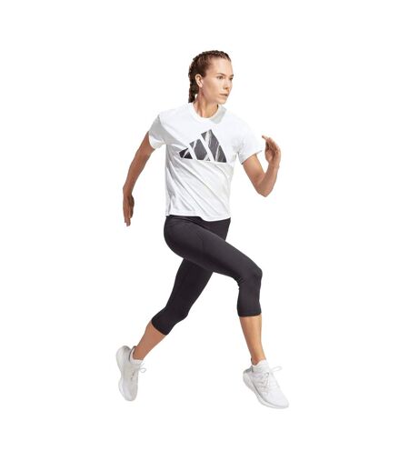 Womens/ladies Run It Love Brand T-shirt White Adidas