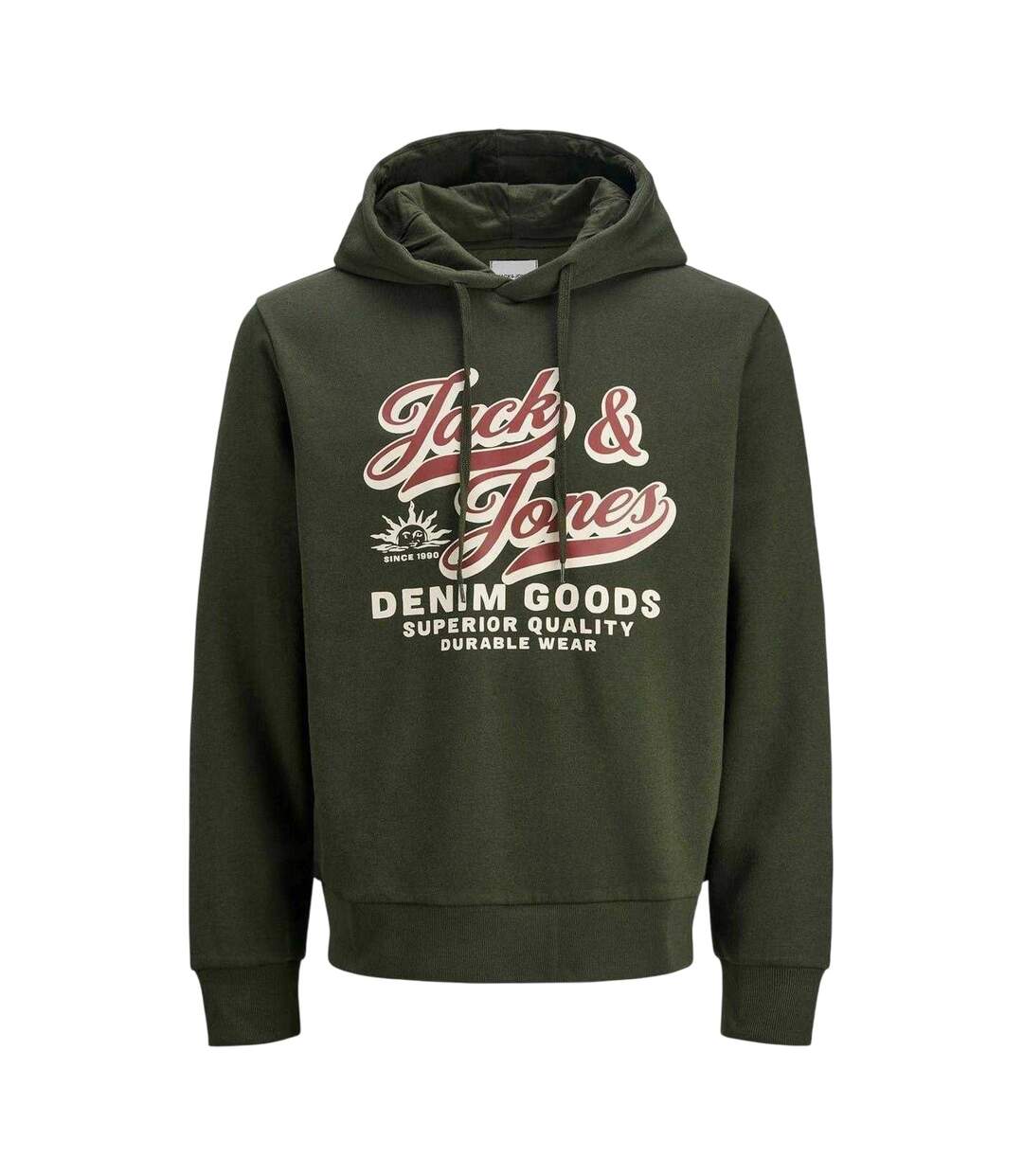 Mens Lettering Logo Long-sleeved Hoodie Duffle Bag Jack And Jones-2