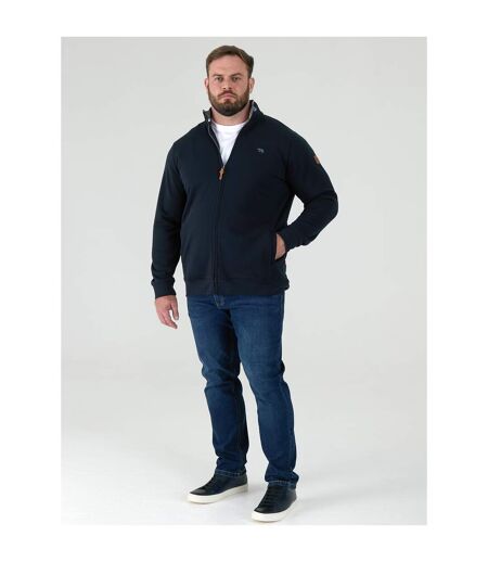 Mens D555 Johnson Embroidered Logo Kingsize Fleece Jacket Navy Duke