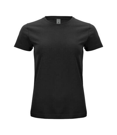 Womens/ladies Organic Cotton T-shirt Black Clique
