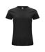 Womens/ladies Organic Cotton T-shirt Black Clique-1