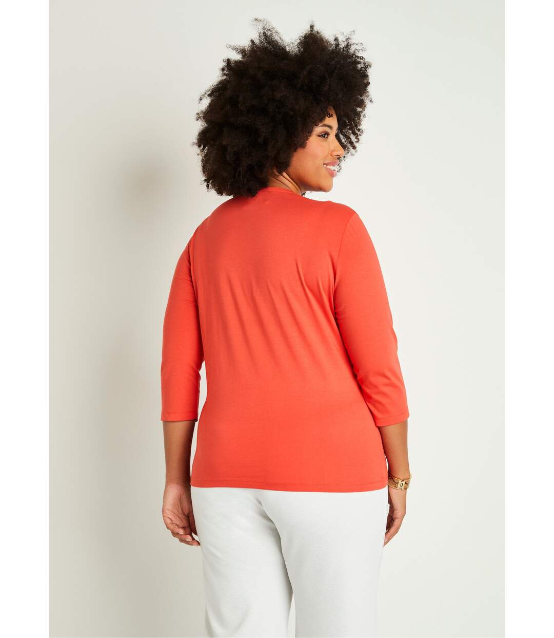T-shirt court brodé manches 3/4-2
