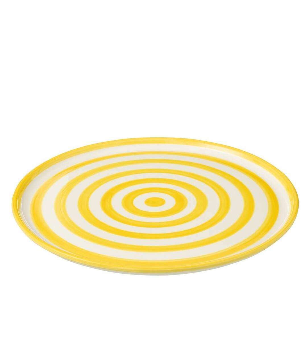Assiette de Présentation en Céramique Granada Rayure 34cm Jaune-2