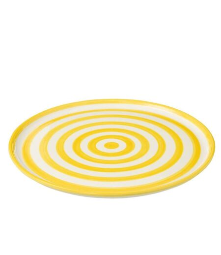 Assiette de Présentation en Céramique Granada Rayure 34cm Jaune