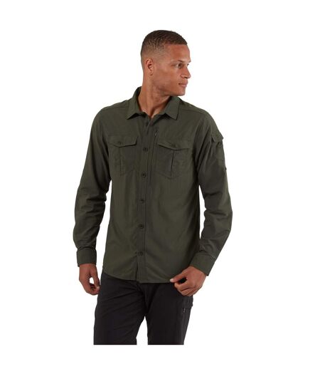 Chemise manches longues adventure homme vert kaki foncé Craghoppers