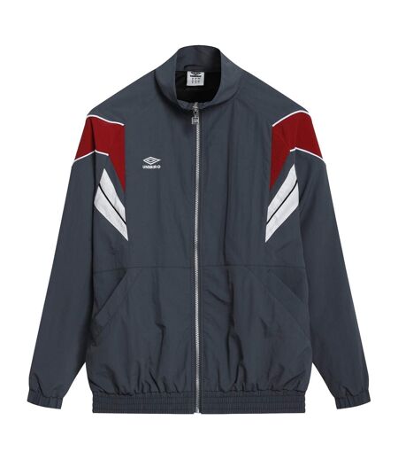 Mens Relaxed Fit Track Jacket Iron Gate Red Dahlia Brilliant White Umbro