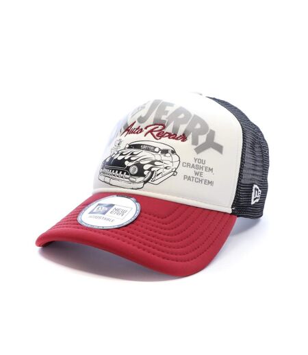 Casquette blanc/rouge/noir homme new era jerry auto repair