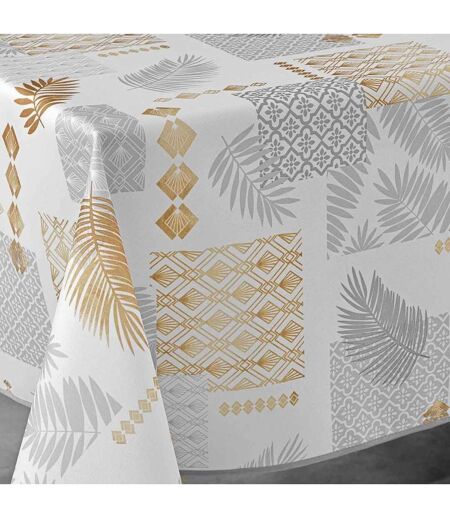 Nappe Imprimée Olenna 150x240cm Jaune & Blanc