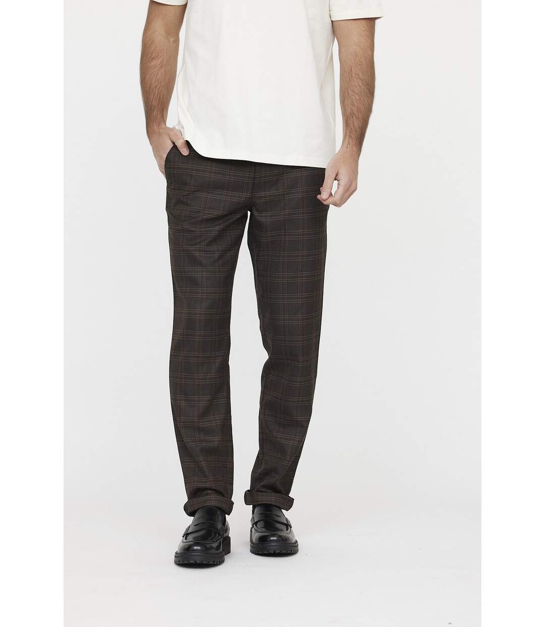 Pantalon GLANCE Check brown-2