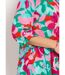 Robe-chemisier courte fleurie manches 3/4 retroussables-3