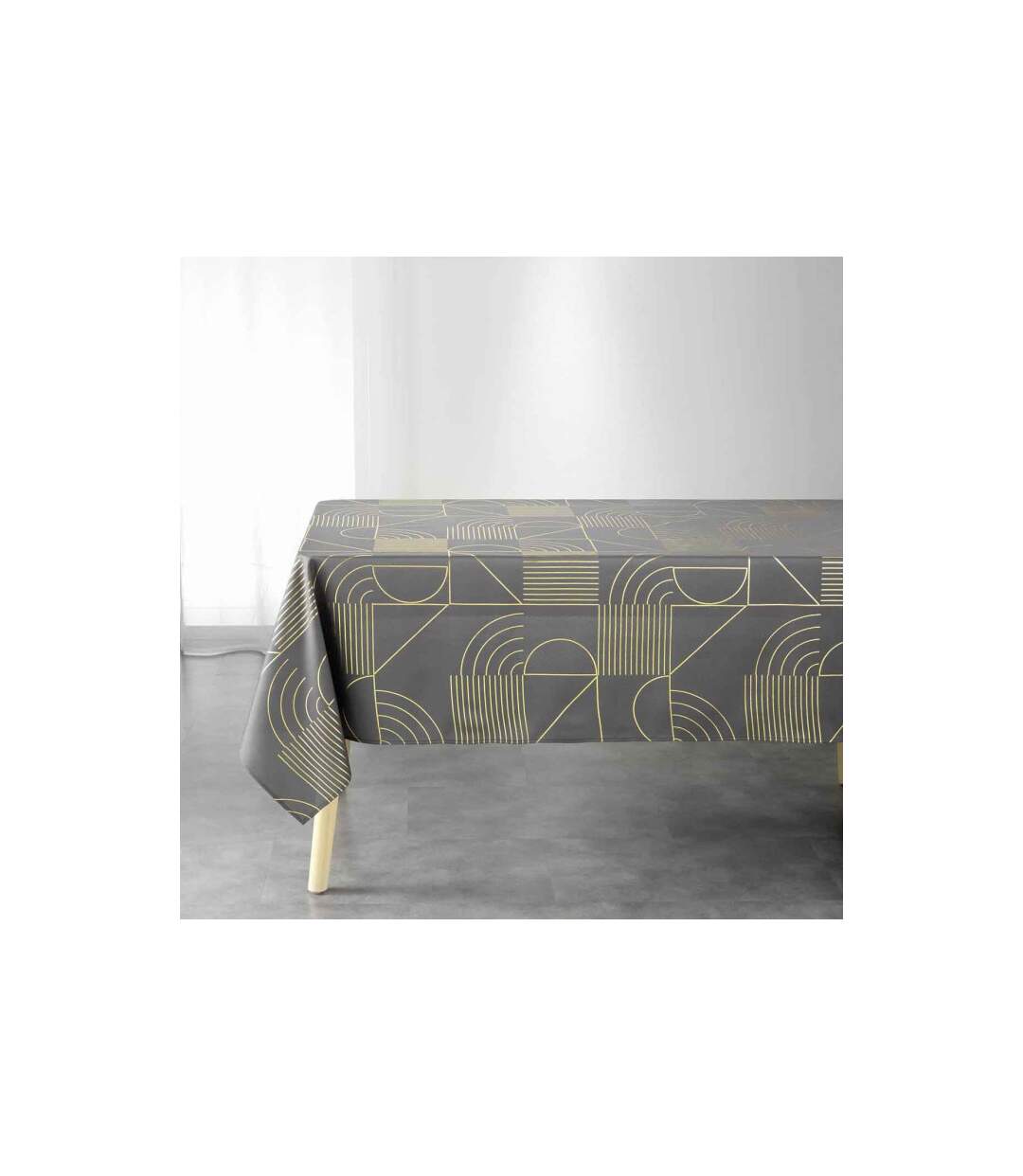 Nappe Imprimée Déco Lineor 150x300cm Anthracite-1