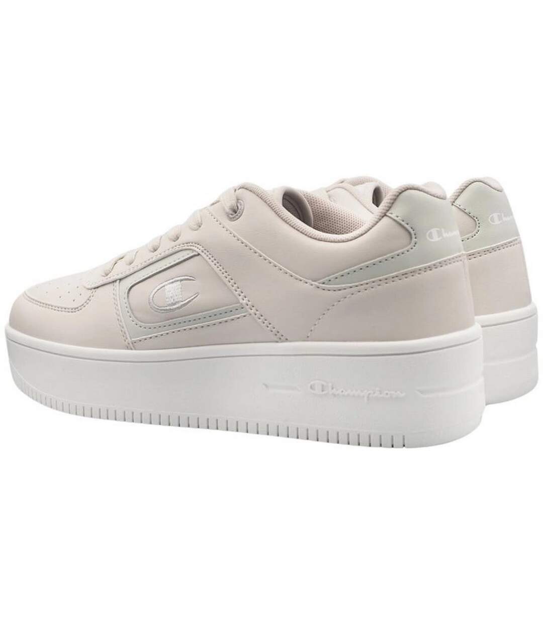 Baskets Foul Play Plat Bs Femme Beige Rose Champion-2