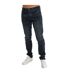 Mens Leather Patch Tapered Jeans Blue Weekend Offender-1