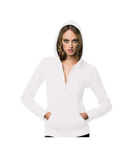 B&C Wonder Women Full Zip Hooded Sweatshirt / Hoodie (White) - UTBC2014
