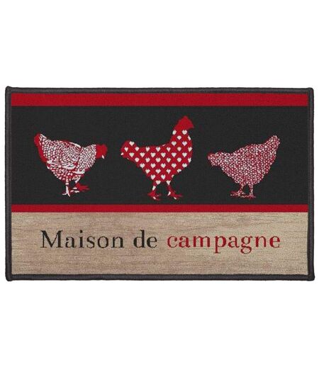Tapis Déco Rectangle Campagne 50x80cm Rouge