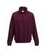 Mens sophomore zip neck sweatshirt burgundy Awdis