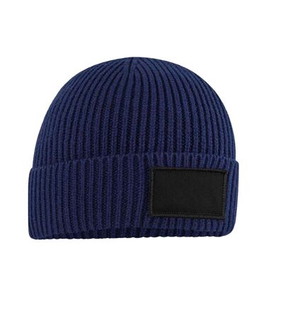 Unisex adult patch beanie oxford navy/black Beechfield