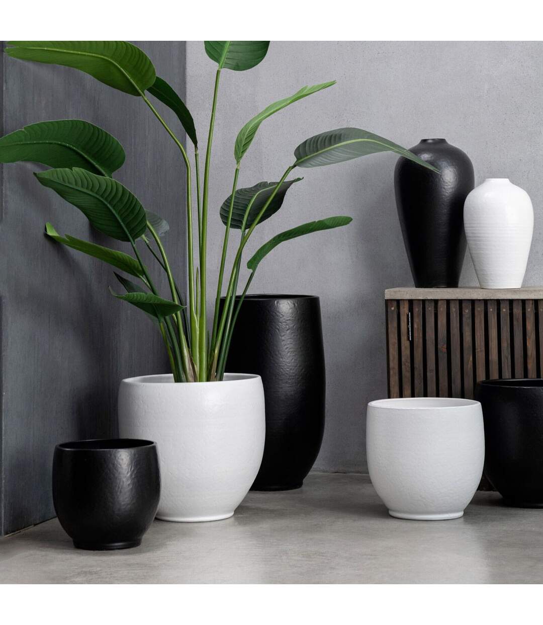 Vase Déco Poterie Ying 35cm Blanc-3