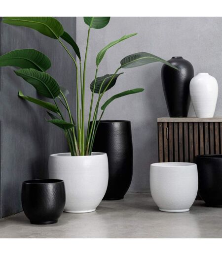 Vase Déco Poterie Ying 35cm Blanc