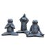 Lot de 3 Grenouilles Déco en Ciment Lia 18cm Gris-1