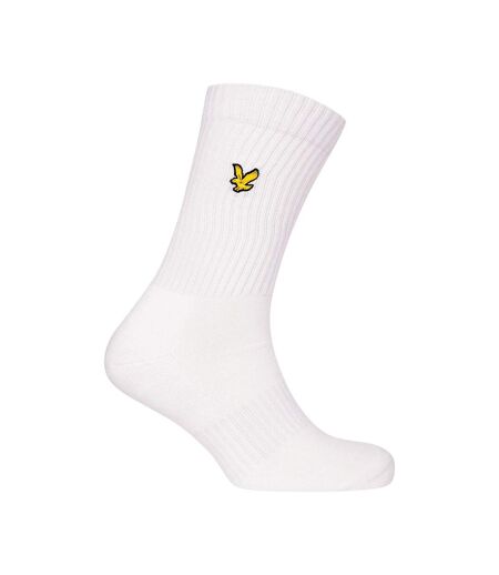 Pack Of 3  Mens Embroidered Logo Crew Socks  Bright White Lyle & Scott