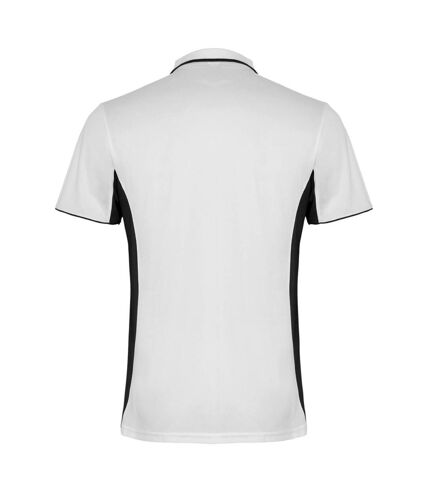 Polo montmelo adulte blanc/noir solide Roly