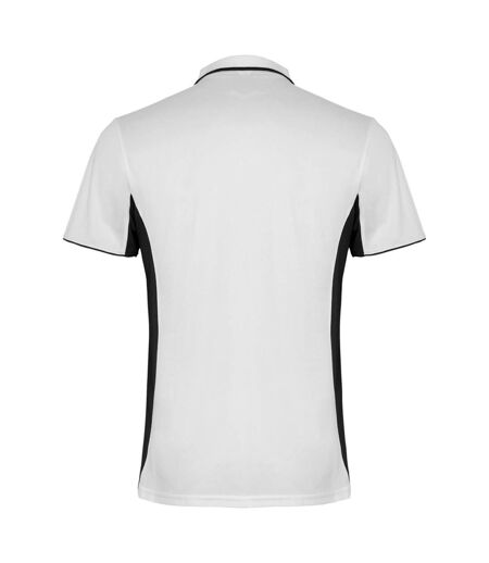 Polo montmelo adulte blanc/noir solide Roly