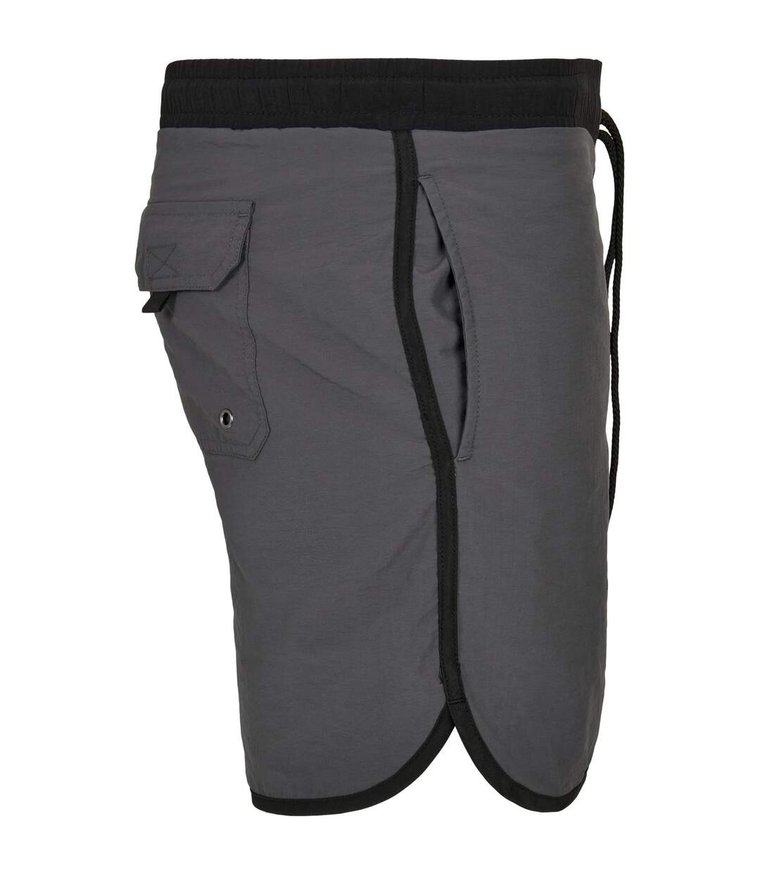 Short De Bain Motif/style Rétro Homme Noir Gris Foncé Urban Classics-4