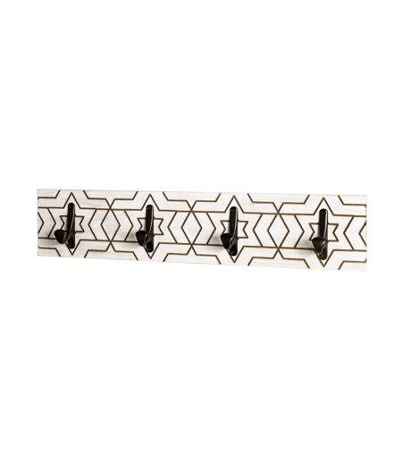 Patère Murale Design Fraisé 60cm Blanc & Noir