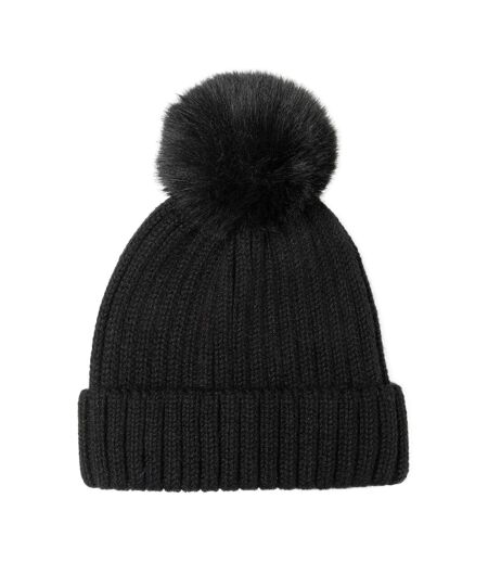 Ensemble Bonnet Et Snood Motif/style Tricoté Femme Taille Unique Noir Minoti