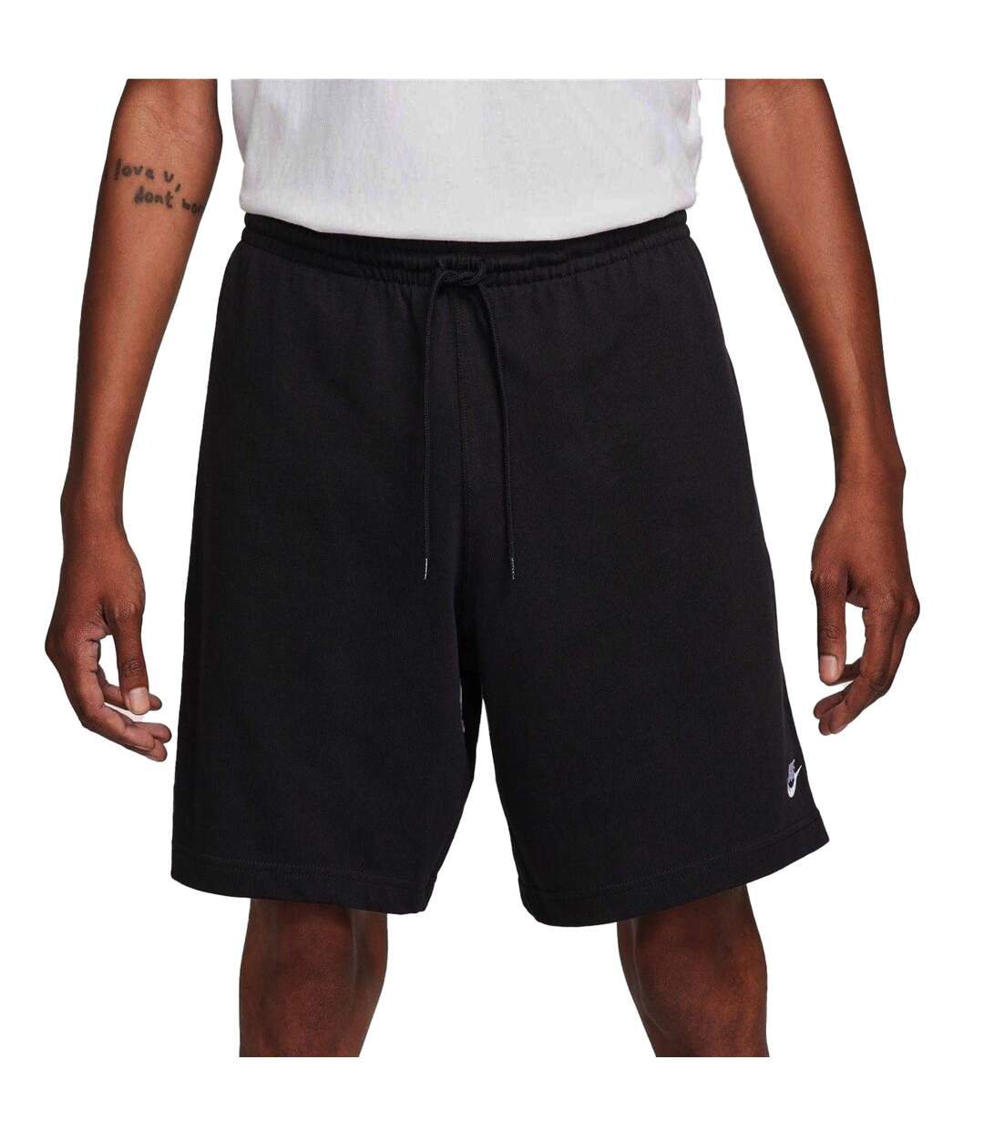 Mens Club Embroidered Logo Shorts Obsidian Black Nike-1